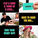 Lucky Egg Grab the Mic Family Karaoke Game 8+ 2-10 Players 125 Cards 250 Lyrics view 6