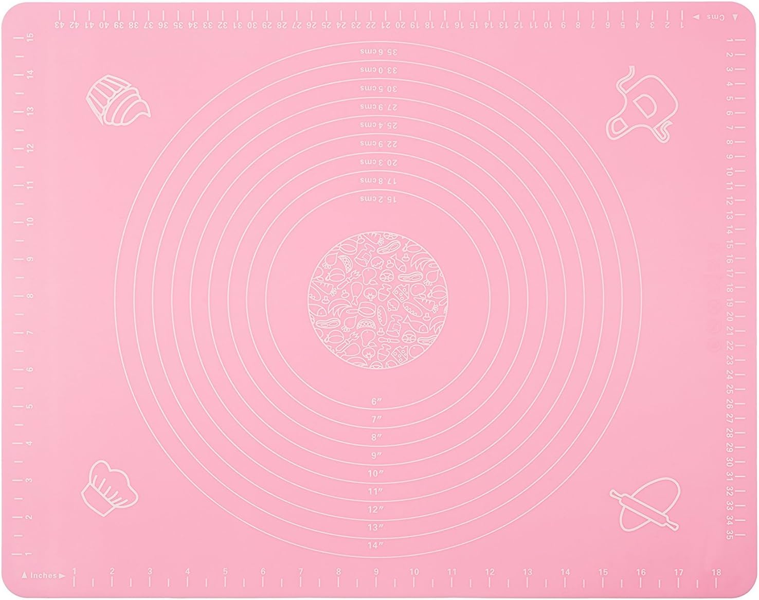 Dapenk Silicone Knead Flour Dough Non-stick Pastry Fondant Cake Cooking Baking Oven Mat Placement Pad (Pink)