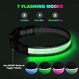 YFbrite 7 Flashing Modes USB Rechargeable Multi-Color Dog Collar Light Gray view 2