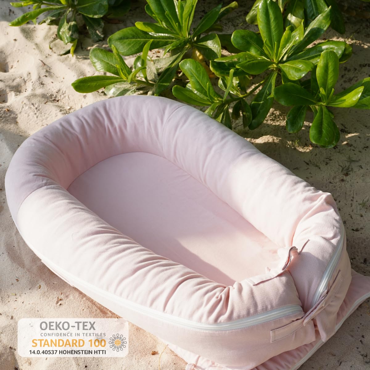 CooCooBaby Deluxe Infant Lounger, Baby Nest Cover for Baby Girls & Boys, Newborn Essentials for Baby 0-12 Months, 100% Cotton (DustyRose)