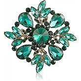 LAXPICOL Vintage Clear Austrian Crystal Elegant Cross Flower Brooch Pin For Women Wedding Broach Pin