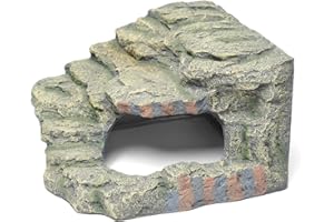 Repticircle Resin Reptile Hideout Cave,Natural Habitat Decor for Bearded Dragon, Leopard Gecko, Lizards & Turtles,Terrarium Tank Accessories