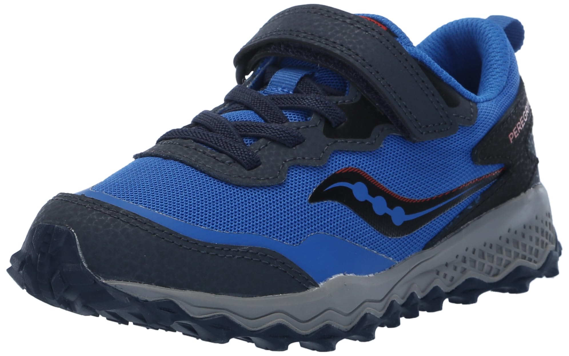Saucony Peregrine KDZ Alternative Closure Sneaker, Blue/Black, 10.5 US Unisex Little Kid