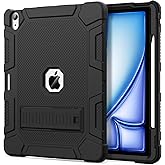 Azzsy Case for iPad Air 13-inch (M3/M2) 2025/2024, [Built-in Pencil Holder] Heavy Duty Shockproof Rugged Protective Case for 13 inch iPad Air (2025/2024 Version), Black