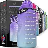 YOU GOT THIS LIVING Motivational Water Bottle with Time Marker,Half Gallon Water bottle with Straw 64 oz/2.2L Gym Water Bottle, Achieve All-Day Hydration SpillProof, BPA FREE
