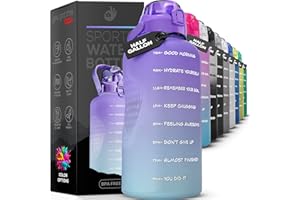 YOU GOT THIS LIVING Motivational Water Bottle with Time Marker,Half Gallon Water bottle with Straw 64 oz/2.2L Gym Water Bottle, Achieve All-Day Hydration SpillProof, BPA FREE