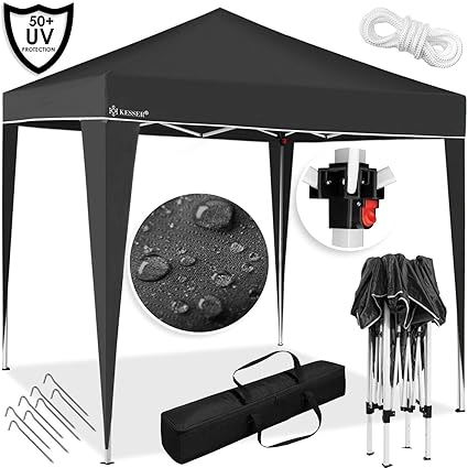 Kesser® Pavillon 3x3m | wasserdicht | inkl. Tasche | Pop-Up Klicksystem | UV-Schutz 50+ | Faltpavillon | Gartenzelt | Partyze