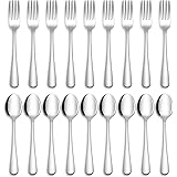 Hiware 24-piece Forks and Spoons Silverware Set, Food Grade Stainless Steel Flatware Cutlery Set for Home, Kitchen and Restau