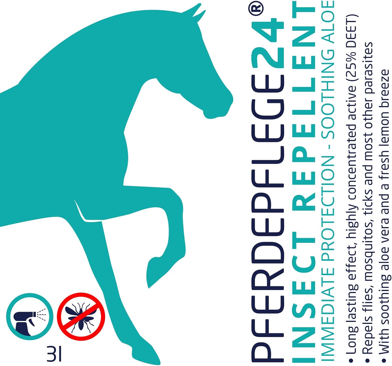 PFERDEPFLEGE24 Horse Fly Spray with DEET, Long-Lasting, Highly Concentrated Fly Repellent for Horses against Mosquitoes Ticks - Image 3