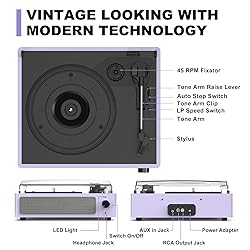 WOCKODER Turntable Vinyl Record Players New Sleek