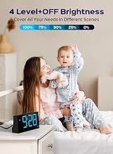 GOLOZA Digital Alarm Clock 4 Brightness Levels Dual Alarms USB Port DST 12/24H view 3