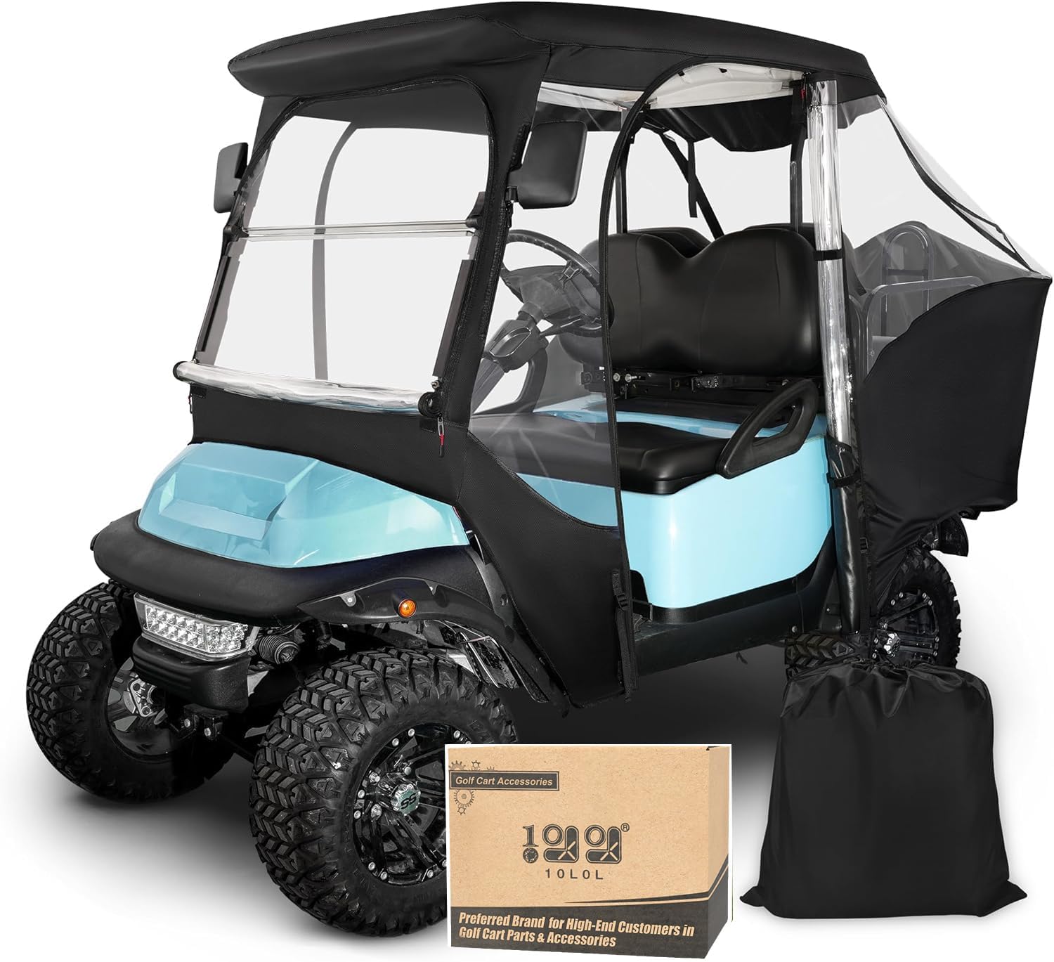 Photo 1 of 10L0L 4-Passengers Golf Cart Driving Enclosure for Club Car Precedent, Clear Window Rain Cover All Weather Waterproof Windproof Snowproof Storage Covers