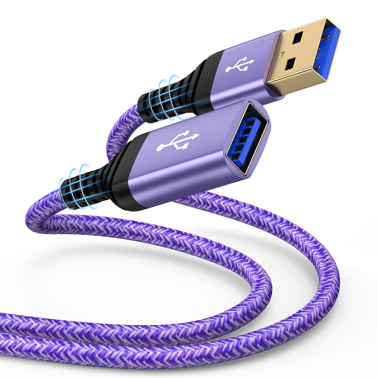 Photo 1 of 10FT USB 3.0 Extension Cable, Type A Male to Female USB Extender Cord High Speed Data Transfer Compatible for Printer, Mouse, Keyboard, Hard Drive, Flash Drive, Webcam, Camera, Phone, Controller, Xbox