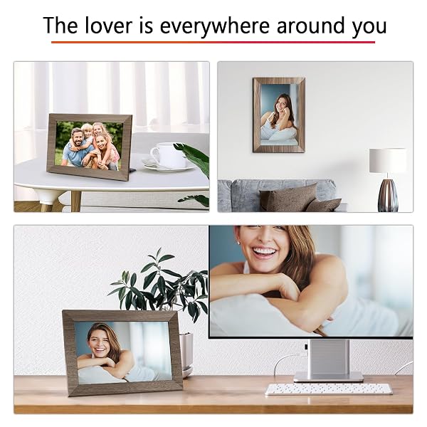 CANUPDOG WIFI DIGITAL PICTURE FRAME 10.1 INCH, IPS TOUCH SCREEN SMART CLOUD DIGITAL PHOTO FRAME WITH 16GB STORAGE, WALL MOUNTABLE, AUTO-ROTATE, SHARE PHOTOS FROM ANYWHERE VIA APP