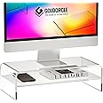 GoldOrcle Acrylic Monitor Stand Riser Clear Computer Monitor Stand (Big)