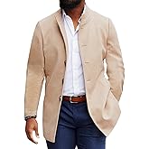 Makkrom Mens Casual Overcoat Winter Single Breasted Stand Collar Peacoat Business Warm Lapel Topcoat