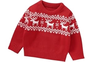 KARWUIIO Baby Toddler Girl Boy Sweaters Long Sleeve Knit Christmas Sweater Chunky Crewneck Pullover Tops Winter Clothes
