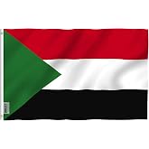 Anley Fly Breeze 3x5 Feet Sudan Flag - Vivid Color and Fade Proof - Canvas Header and Double Stitched - Sudanese Flags Polyester with Brass Grommets 3 X 5 Ft