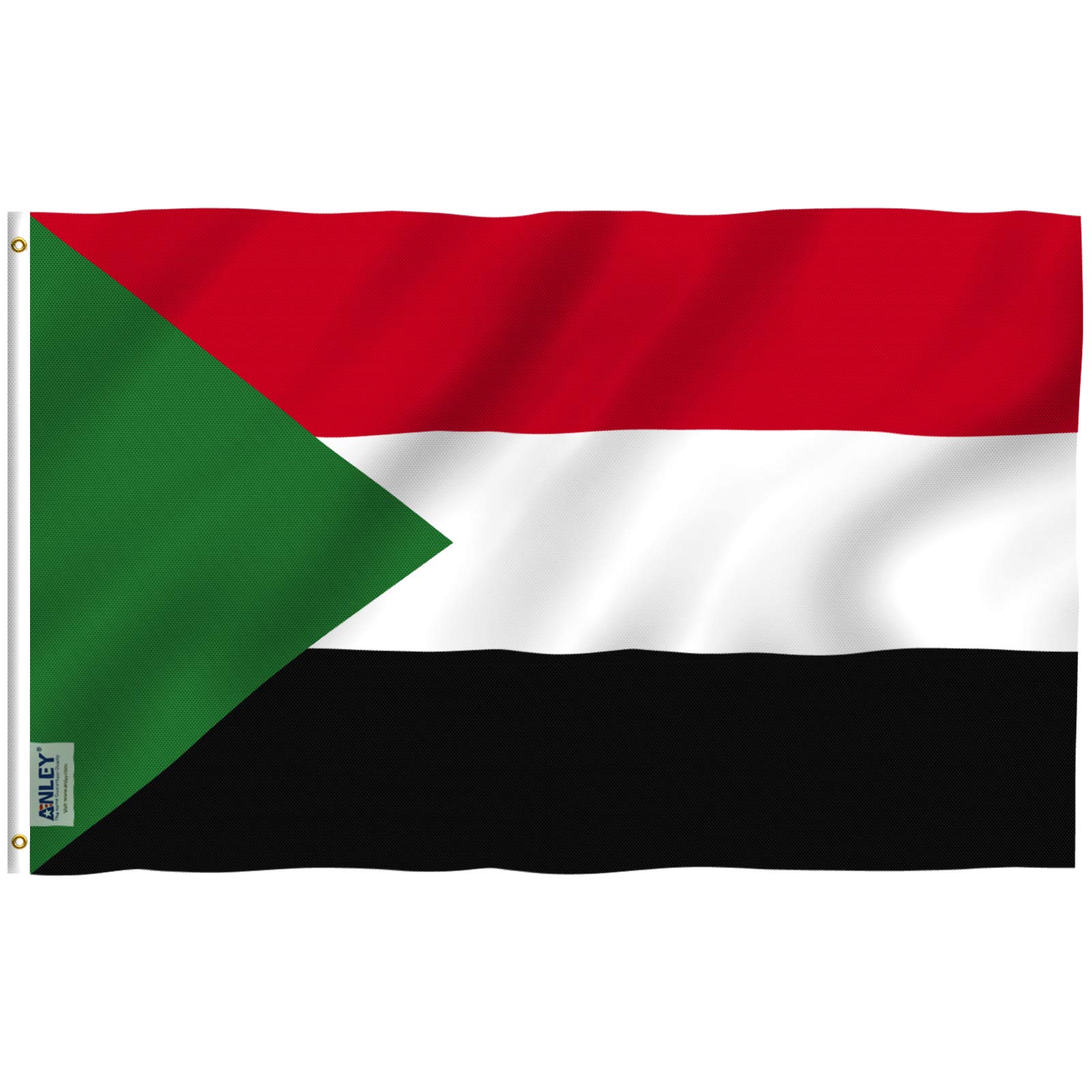 Anley Fly Breeze 3x5 Feet Sudan flag - Vivid Color and UV Fade Resistant - Canvas Header and Double Stitched - Sudanese Flags Polyester with Brass Grommets 3 X 5 Ft…