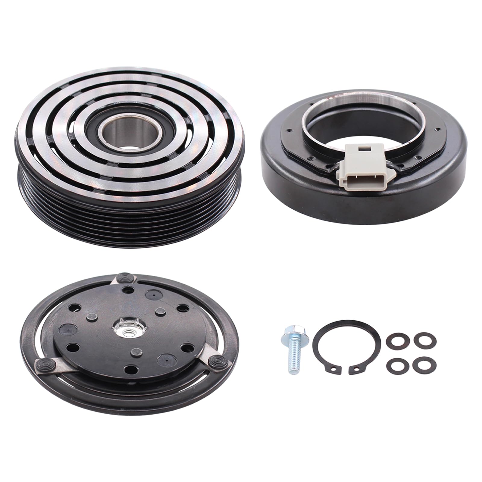 Labwork A/C Compressor Clutch Kit For 2007-2011 Honda Civic Si (2.0L) - 7 Groove Pulley