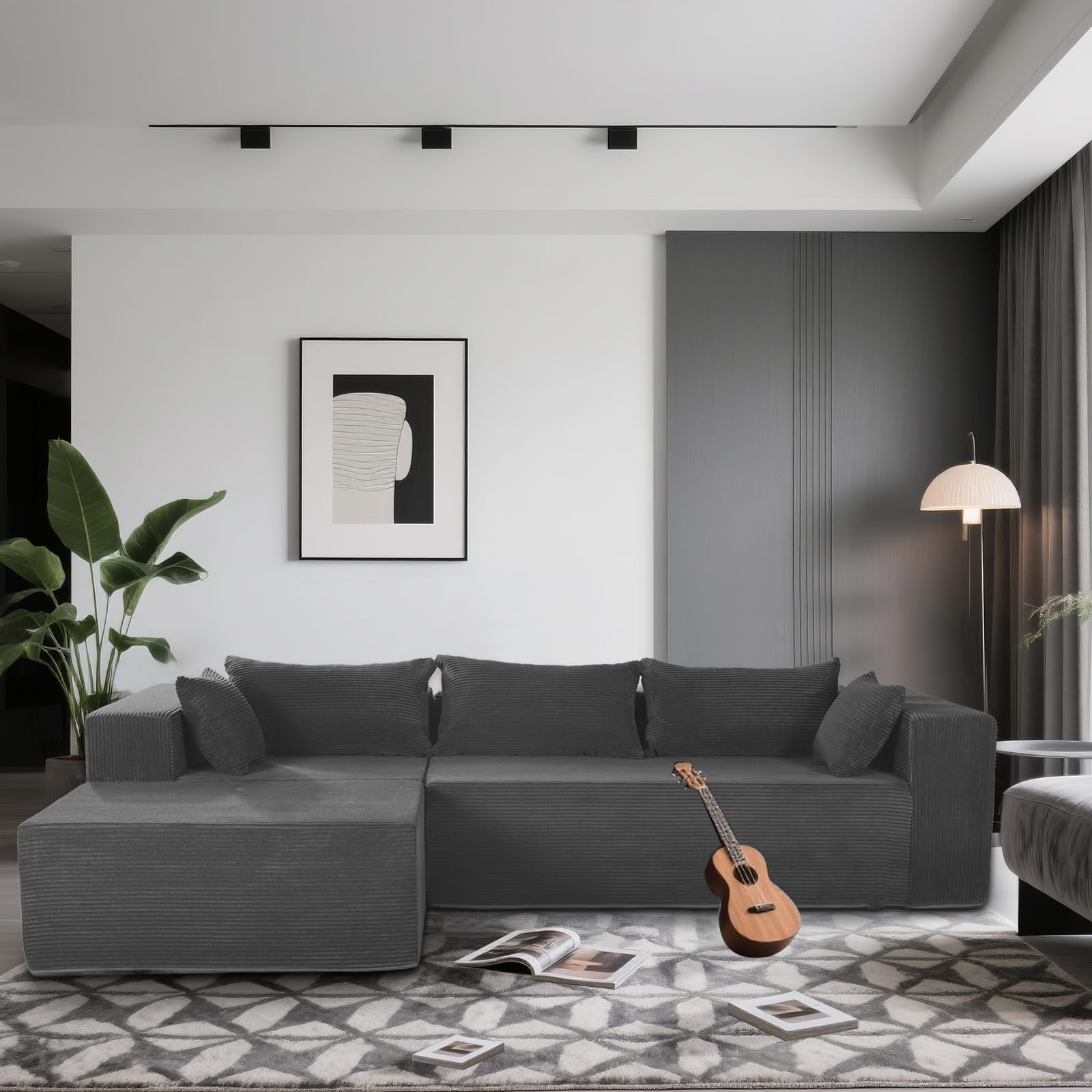 Photo 1 of ******* PARTIAL SET ******
108”Modular Sectional Sofa Couch with Ottoman – L-Shaped Cloud-Like Comfort, Premium Corduroy Fabric, No Assembly, Big & Tall Plush Couch for Living Room & Apartment
******* PARTIAL SET ******
******* NO RETURN 
