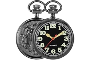 Alwesam Pocket Watch Copper Hand Wind Mechanical Pocket Watches Steampunk with Chain&Box