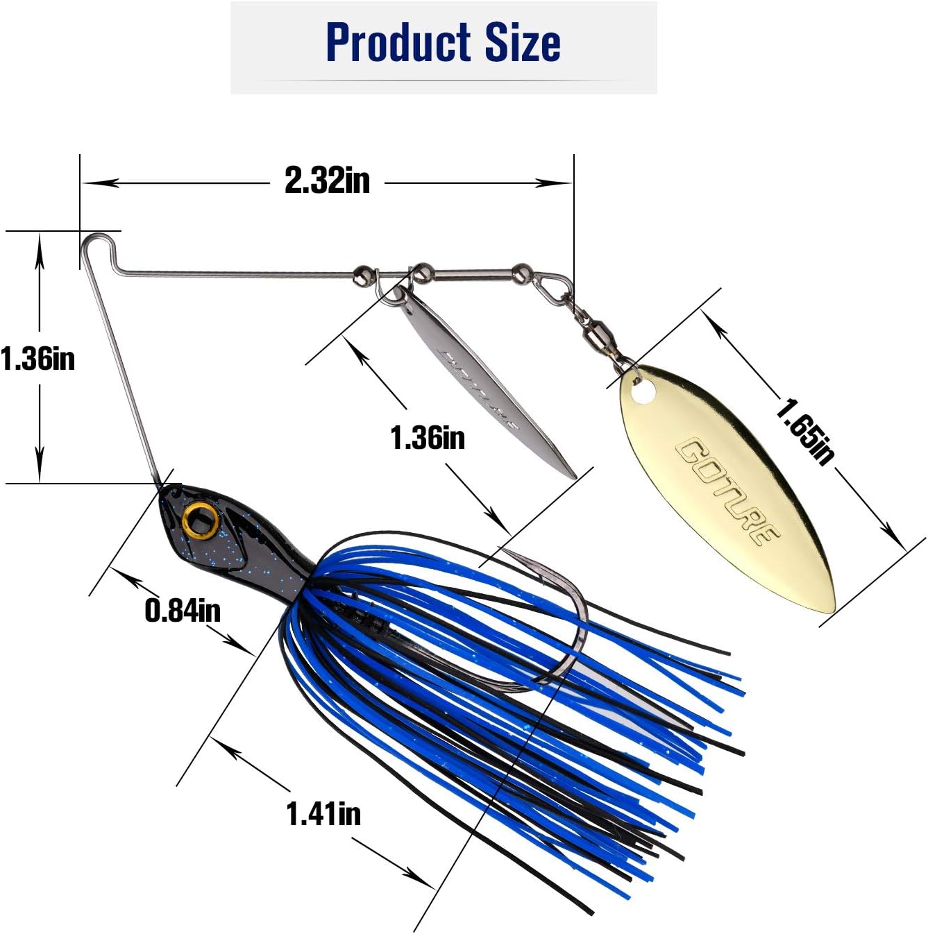 Goture Bass Fishing Lures Spinner Baits Jigs Kit for Bass Fishing Bladed Freshwater Saltwater Metal Double Willow Blade Spinnerbaits Rooster Tail for Salmon Pike Trout Walleye Jigs（3/8 1/2oz） : Sports & Outdoors