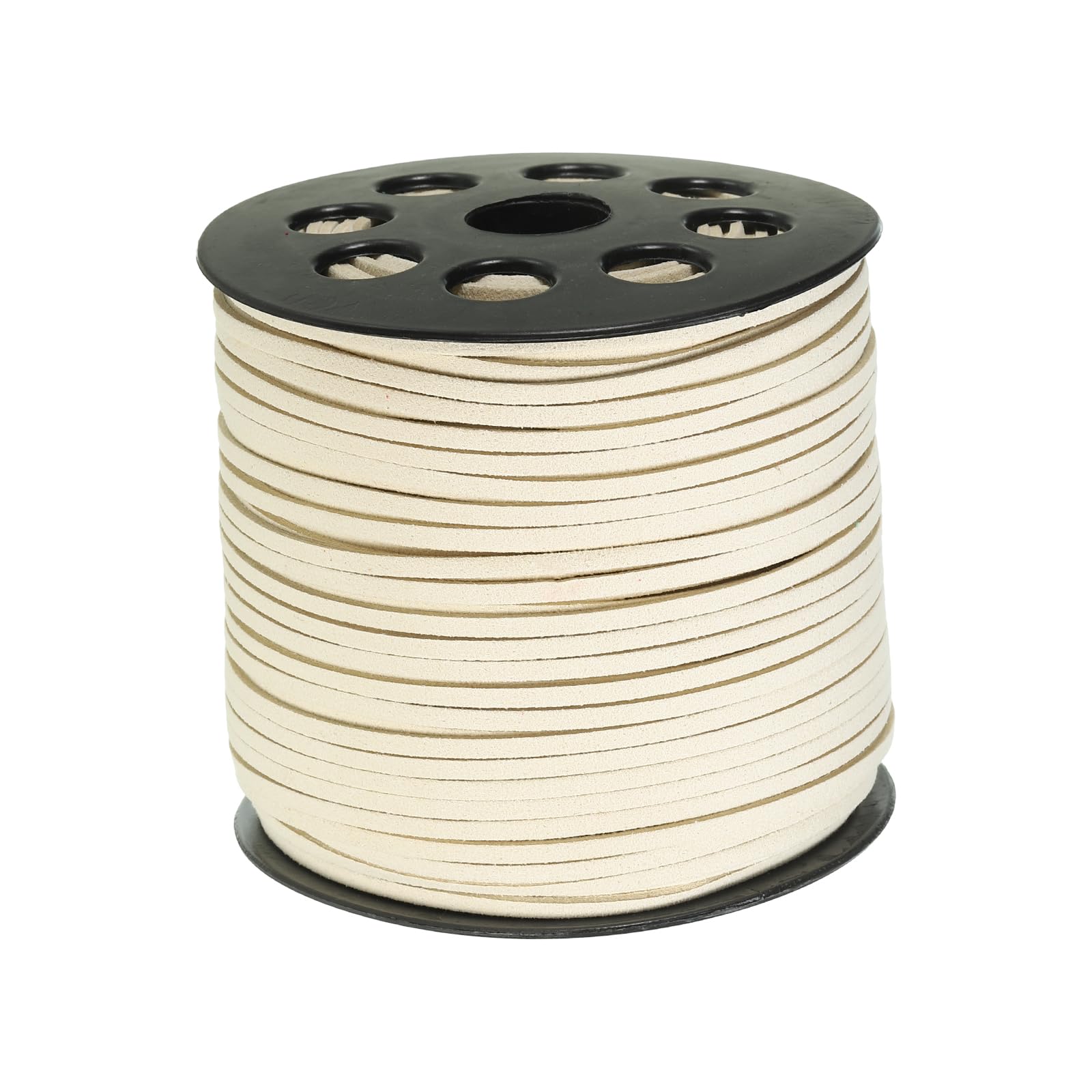 PATIKIL 100 Yards Flat Suede Cord, 2.7mm Leather String Lace Faux Leather Cord with Roll Spool for Jewelry Making Bracelet Necklace Beading DIY Crafts, Beige