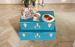 Vixdonos Decorative Large Metal Box Storage Trunk