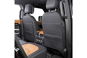 TAIKOO Seat Back Protector + Large Capacity Pocket Storage Organizer,Preventing The Impact of Children Stepping on The Seat Backrest (Style A-Black)