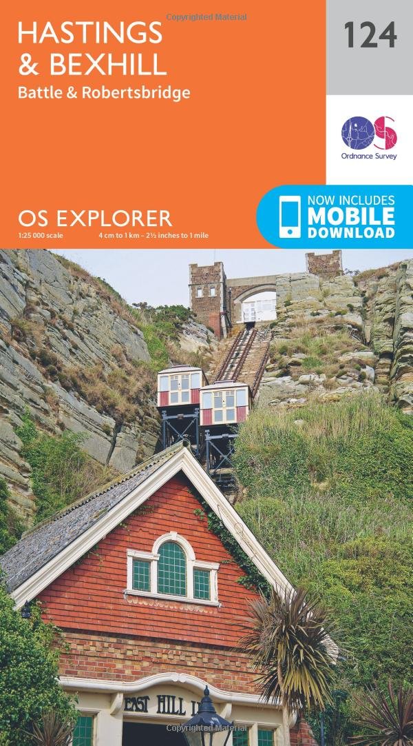 Hastings & Bexhill Map | Battle & Robertsbridge | Ordnance Survey | OS Explorer Map 124 | England | Walks | Hiking | Maps | Adventure
