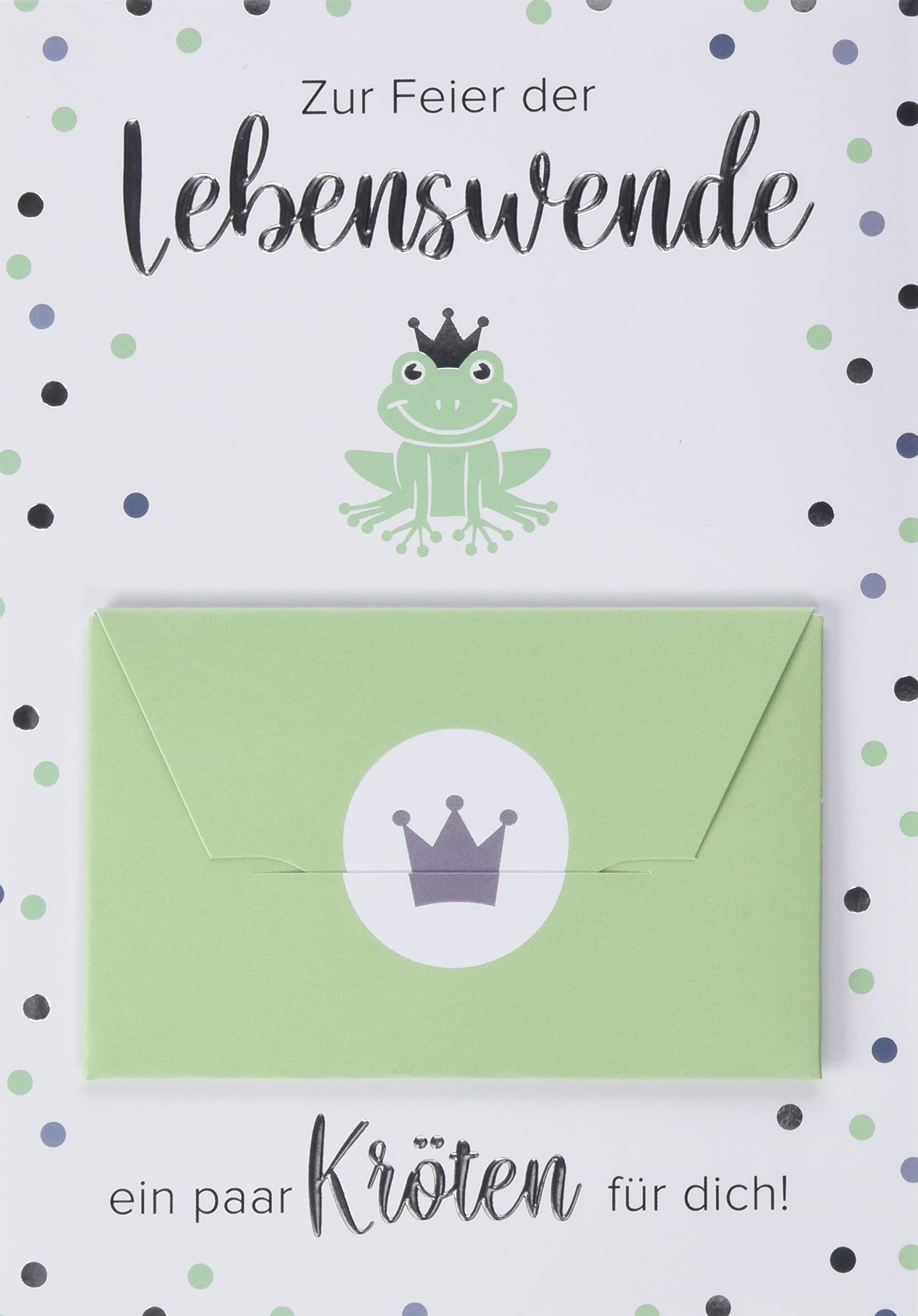 Perleberg - Birthday Card with Frog Motif and Money Envelope - Greeting Card with Writing and Envelope - 11.6 x 16.6 cm - Greeting Card for Birthday/Wedding/Youth Initiation