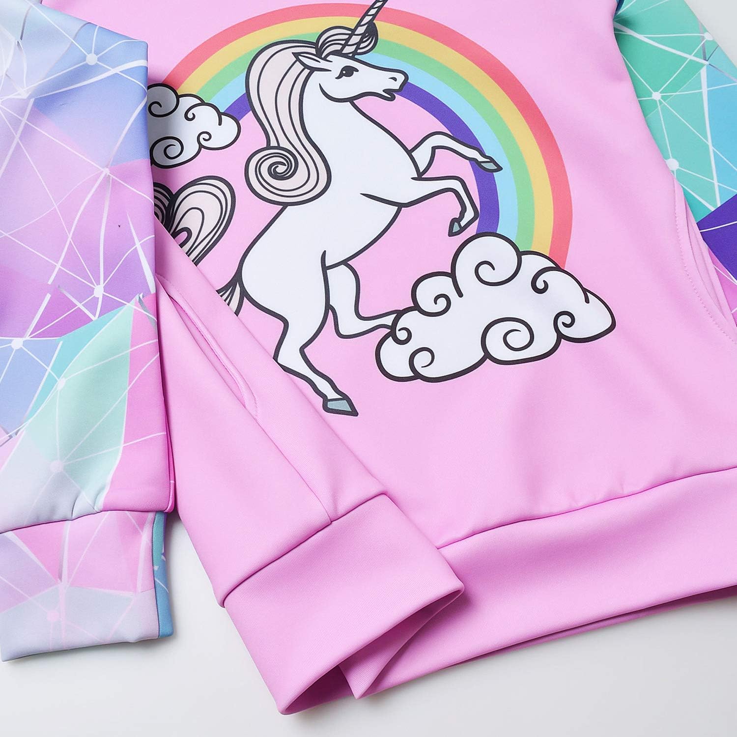 Jxstar Hoodie for Girls Kids Sweatshirts Raglan Sleeve Shirts Unicorn Mermaid Outfits: Clothing
