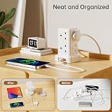 Kemelo 8 Way Tower Extension Lead with 4 USB Ports 2M Cable 13A 3250W view 7