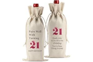 FBCCZEY Funny 21st Birthday Gifts for Her Him Birthday Gifts for 21 Year Old Women Men Wine Bag Happy Anniversary 21st Birthday Party Supplies Decorations for Her Him Son Friends Wine Gift Bag