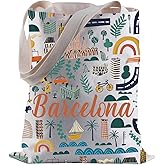 BLUPARK Barcelona Map Tote Bag Barcelona Travel Souvenirs Gift Barcelona City Street Map Grocery Bag Moving To Barcelona Gift
