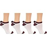 Everything Legwear Sock House Co. Pom Pom Socks (4 Pair) - Team Spirit Athletic Socks - Fits Ladies Shoe Size: 4-10