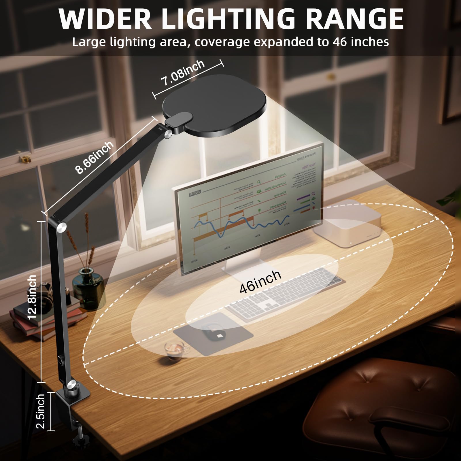 LitONES Video Conference Lighting for Computer, Dimmable Light for Video Recording, Meeting, Laptop & Webcam, 15W Ring Light for Desk with C- Clamp, Swing Arm, Remote, Memory & Timer CRI >95
