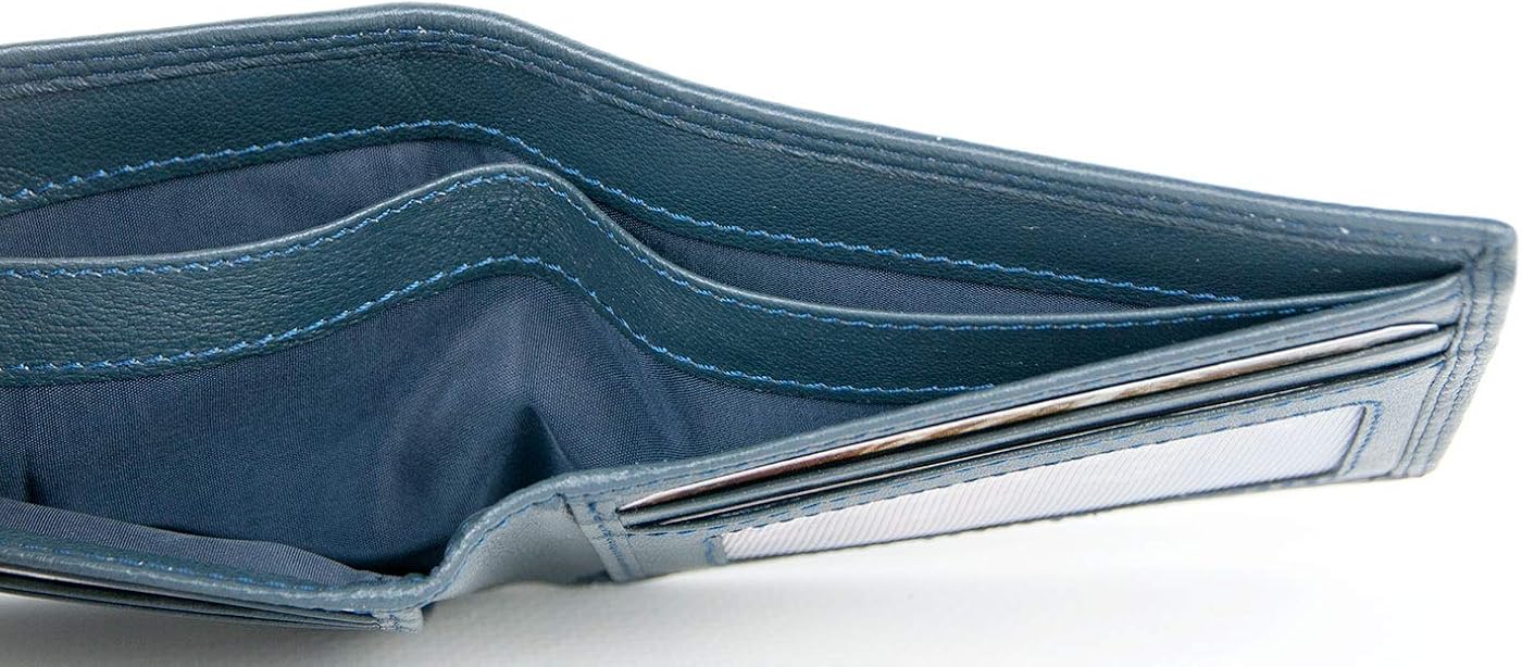 FLW Navy Blue Soft Genuine Leather Wallet Without Any Logos Or Markings - Image 4