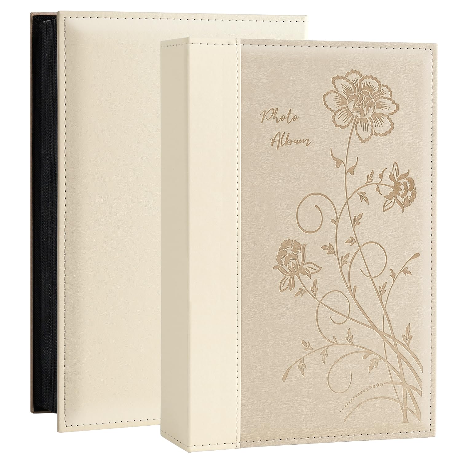 Miaikoe Photo Album 6x4 300 Photos Slip in, Extra Large Capacity Leather Cover Wedding Family Picture Albums Holds 300 Horizontal 10x15cm Landscape Photos(Beige) — image 1