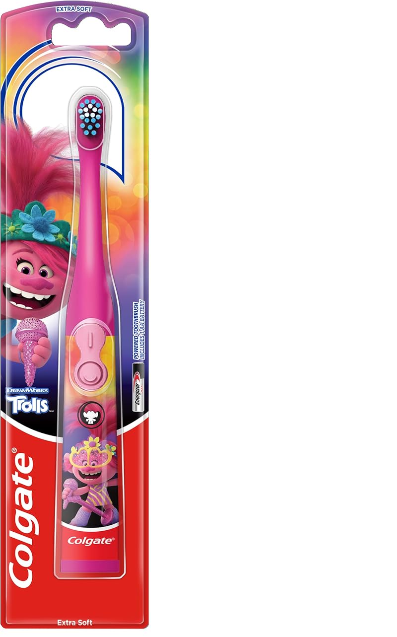Colgate Kids Battery Toothbrush Trolls 3+ Extra Soft Sonic Bristles