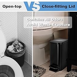 TrashAid Small Bathroom Trash Can with Lid Matt