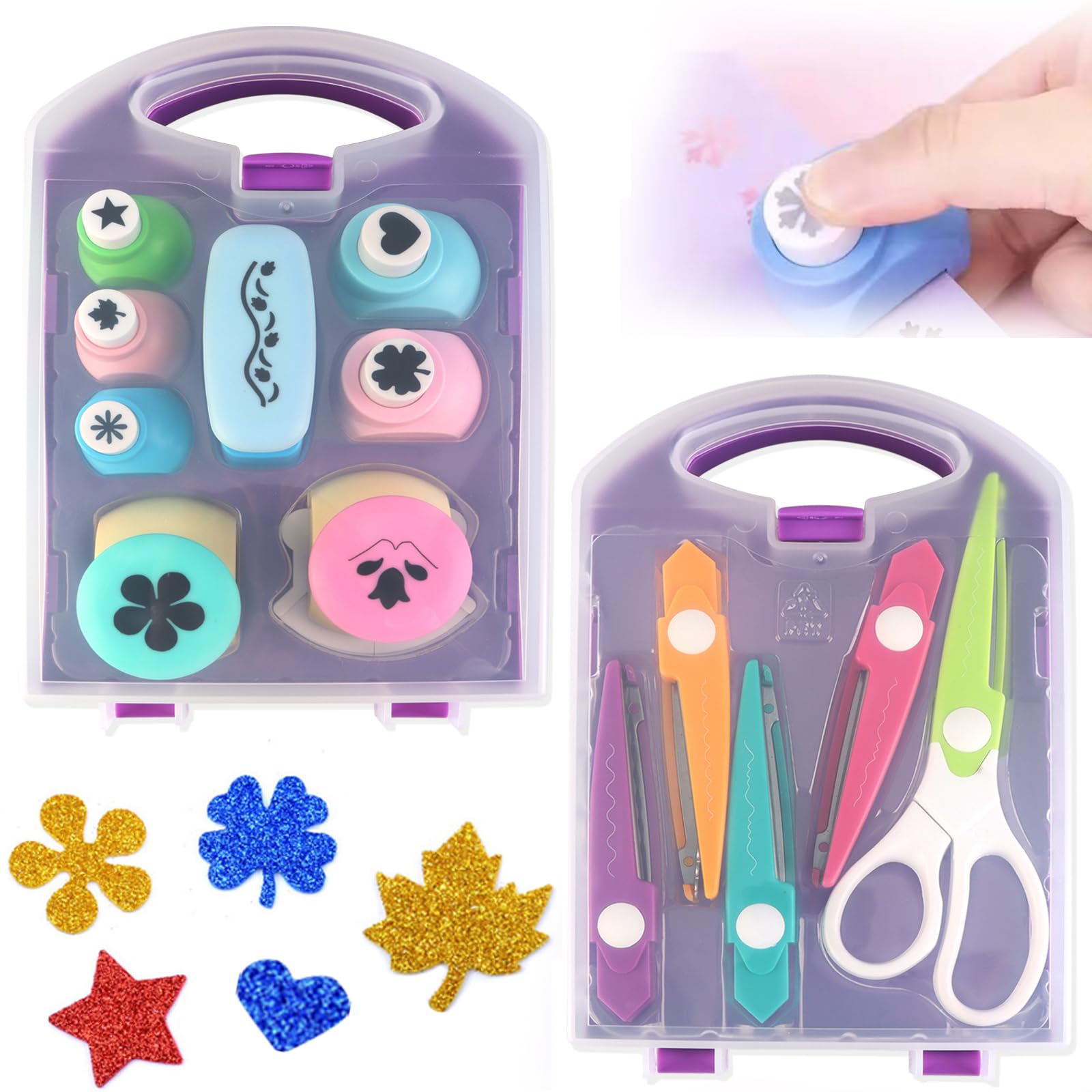 Photo 1 of Creative Kids DIY Puncher Craft Set,DIY Puncher Craft Set,Craft Hole Punch Shapes Set,Creative Kids DIY Puncher Craft Set,Craft Hole Punch Shapes Set for Crafts, Leaf, Butterfly, Star Heart