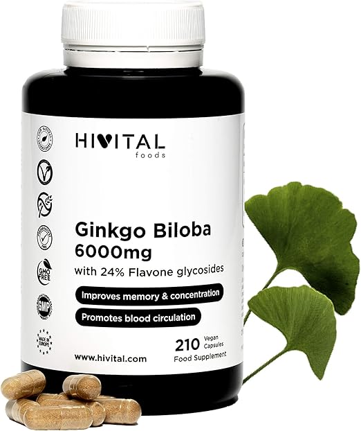 Ginkgo Biloba 6000 mg 210 Vegan Capsules for 7 Months Supply 100