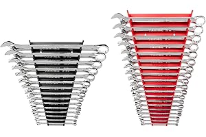 TEKTON Combination Wrench Set with Racks, 34-Piece (1/4-1 in., 6-24 mm) | WCB91301