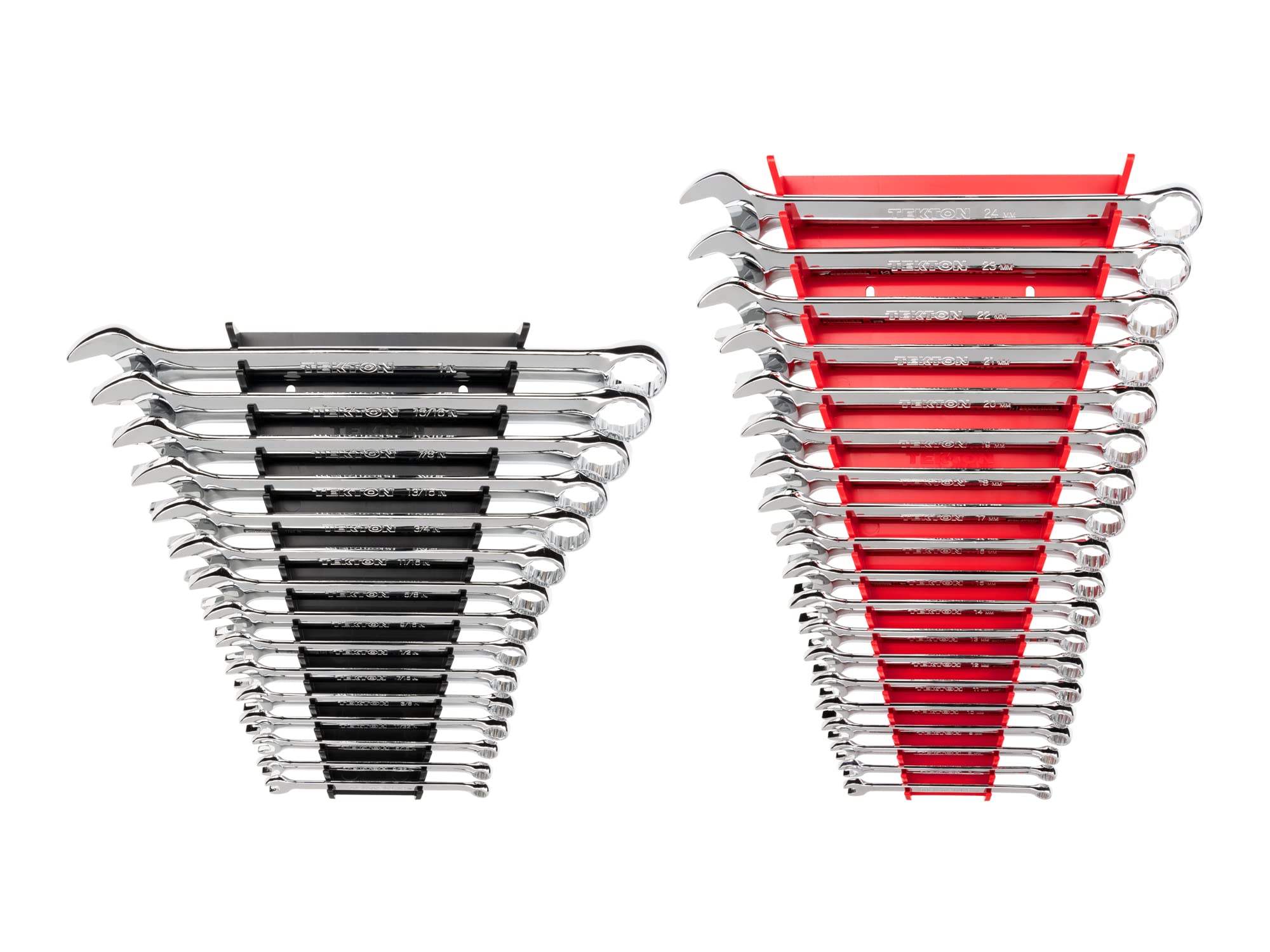 TEKTON Combination Wrench Set, 34-Piece (1/4-1 in., 6-24 mm) - Rack | WCB91301 โ image 1
