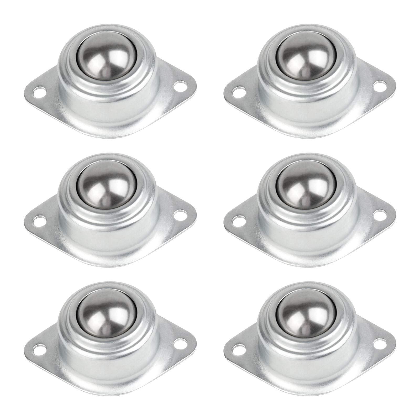 MOROBOR 6Pcs Roller Ball Transfer Bearing, Carbon Steel Round Ball Transfer Unit Universal Rotation Ball Casters for Conveyor, Roller Stand, Transmission