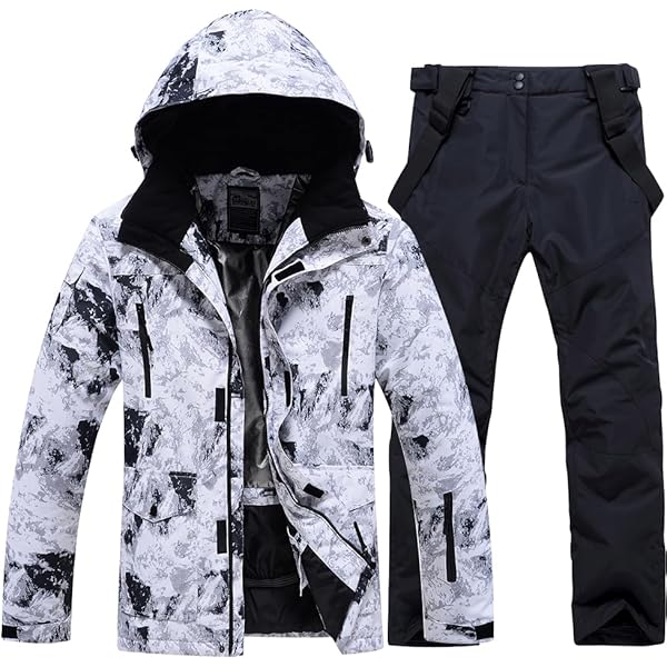 Men's Ski Jacket And Pants Set, Winter Heated Coat Hooded Outdoor - Main Image