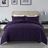 DOWNCOOL Queen Comforter Set -All Season Bedding Comforters Sets with 2 Pillow Cases-3 Pieces Bedding Sets Queen -Down Alternative Purple Queen Size Comforter Sets(88"x92")