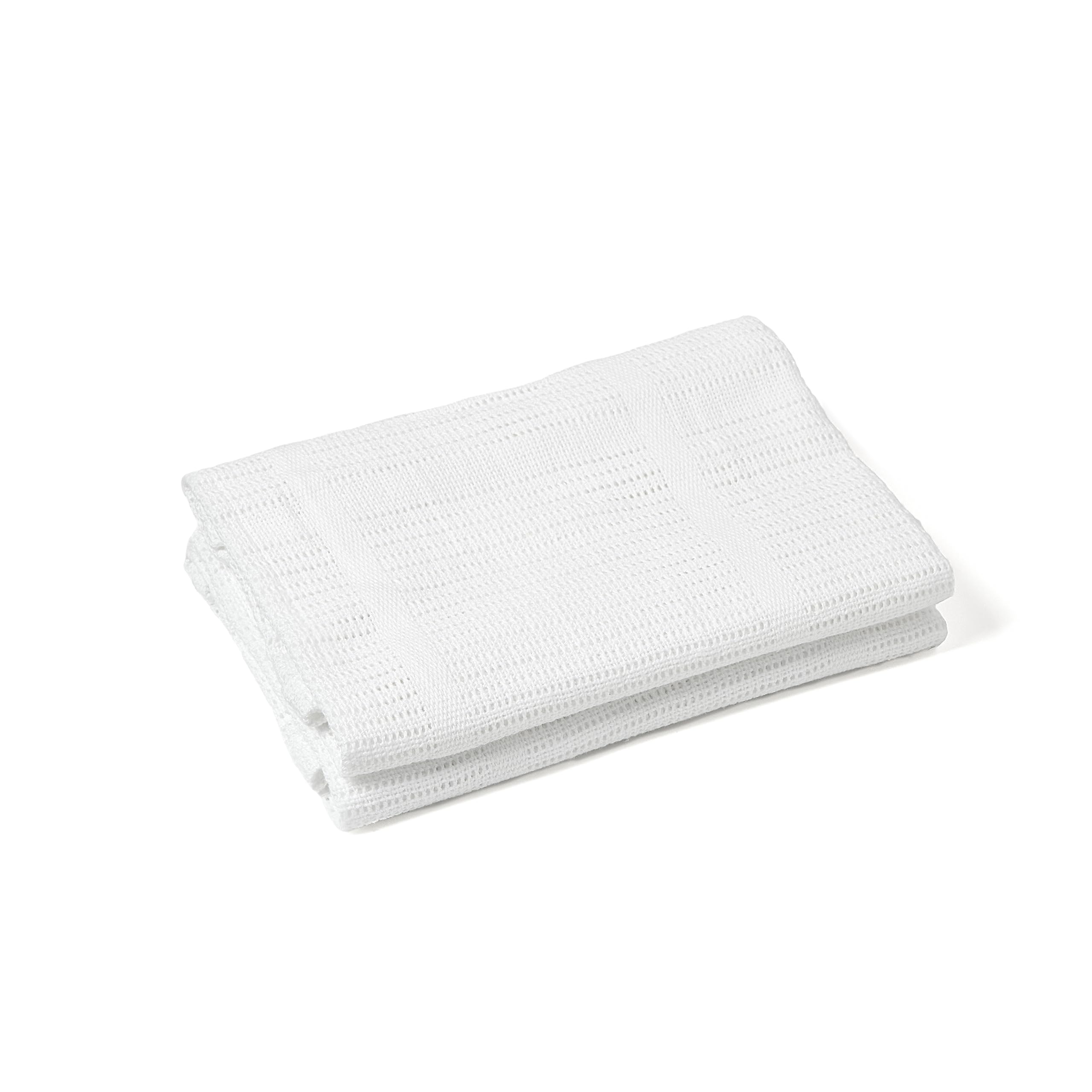 Clair de Lune Cellular Blanket | Twin Pack | 100% Cotton | Breathable Newborn Wrap/Swaddle | Suitable from Birth | Baby Essentials for Travel/Pram/Moses Basket | 70 x 90 cm (White)